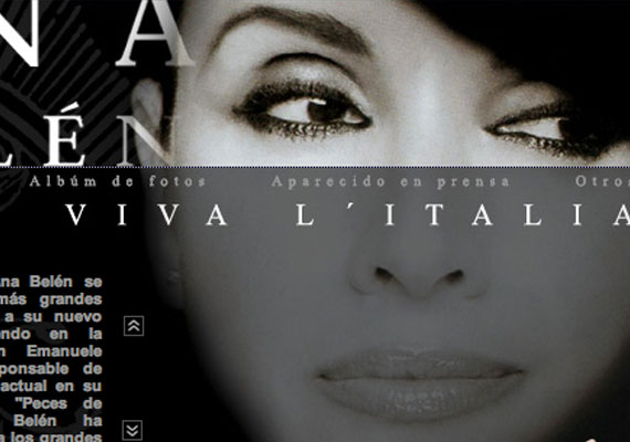 Diseño de minisite para el lanzamiento del disco de Ana Belén Viva L'Italia.